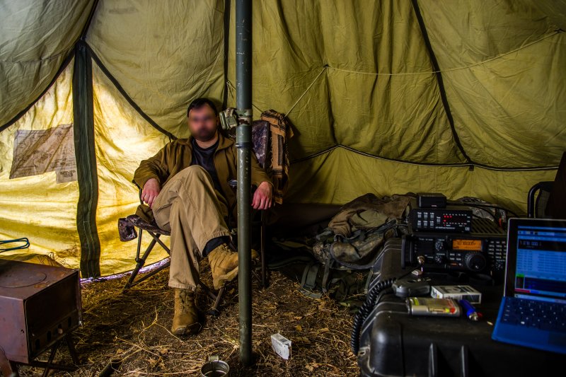 Interior of hex tent